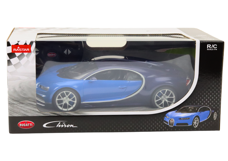 Lean Toys, Bugatti Veyron Chiron, pojazd zdalnie sterowany, niebieski, 1:14