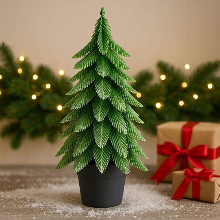 Lean Toys, choinka ozdobna, srebrne wykończenie, 22-10 cm