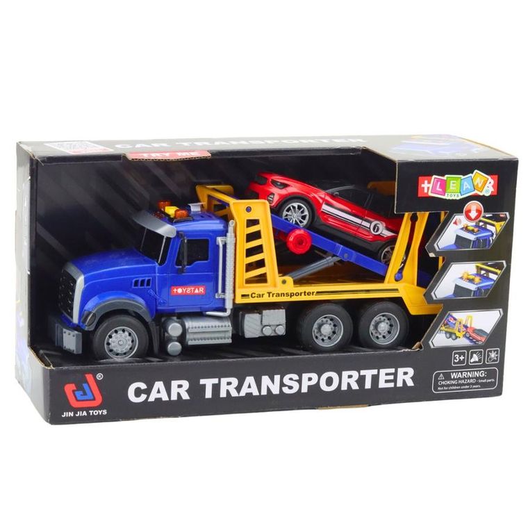 Lean Toys, ciężarówka z lawetą i samochodem