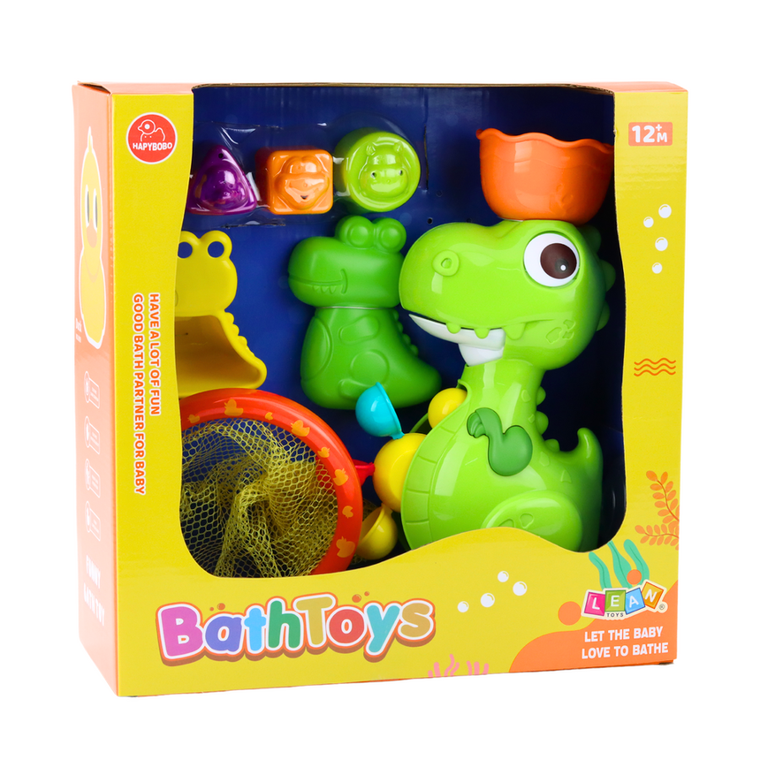 Lean Toys, dinozaur z młynkiem do kąpieli, 8el