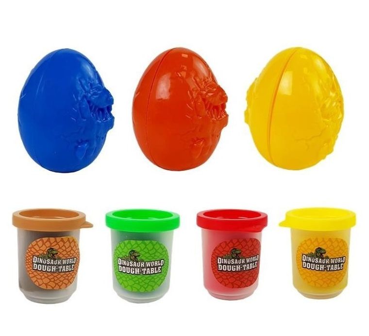 Lean Toys, Dinozaury, masa plastyczna z foremkami, 12 elementów