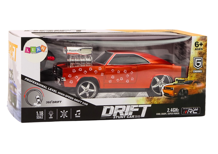 Lean Toys, Drift, pojazd zdalnie sterowany, czerwony, 1:18