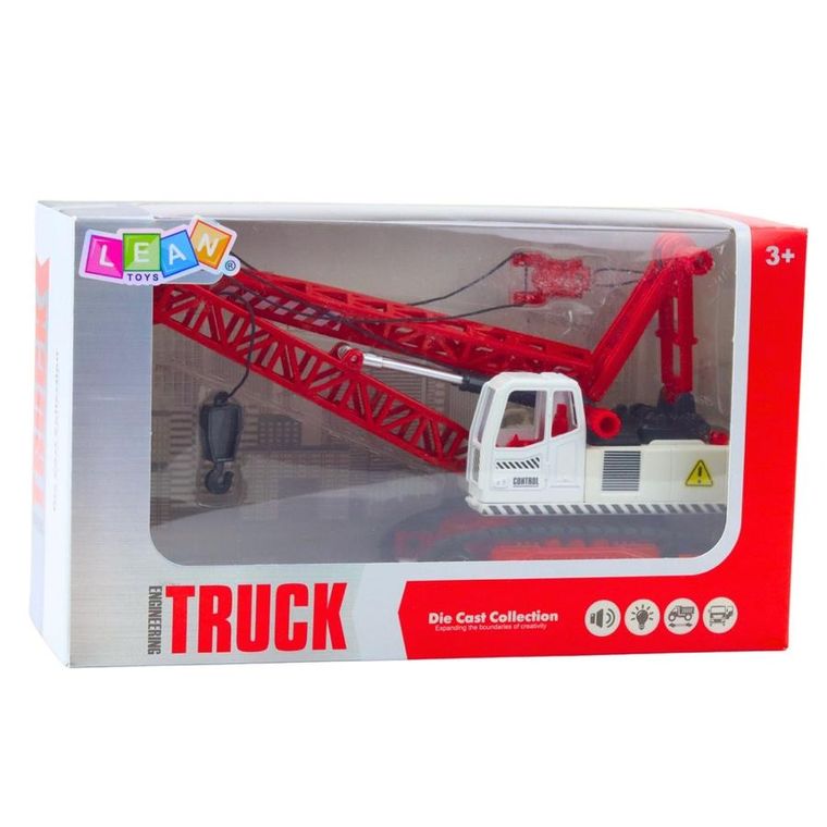 Lean Toys, dźwig gąsienicowy z regulacją, pojazd budowlany