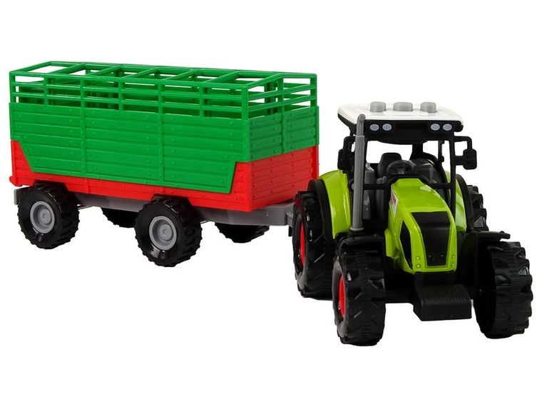 Lean Toys, Farma, traktor z przyczepką, pojazd, światło i dźwięk