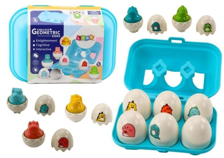 Lean Toys, geometryczne jaja dinozaurów, 6 szt.