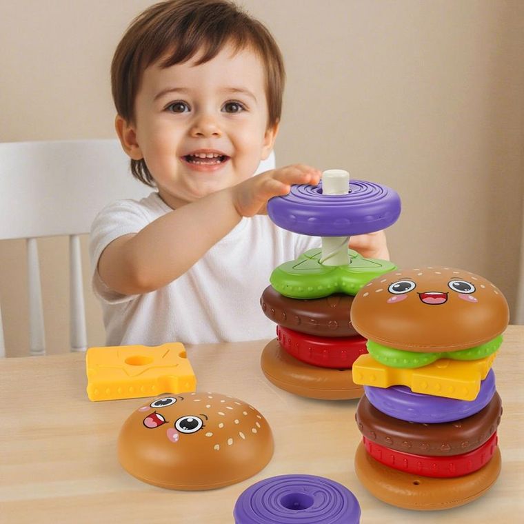 Lean Toys, hamburger, piramida, 7 elementów