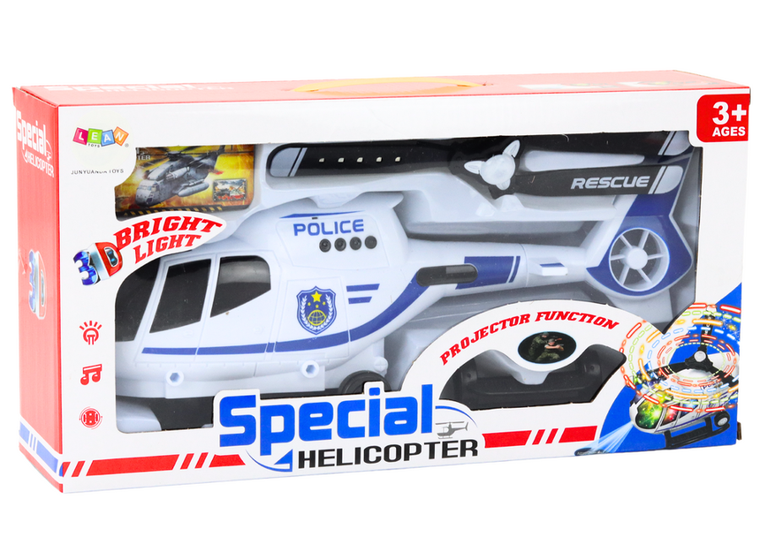 Lean Toys, helikopter policyjny, pojazd interaktywny