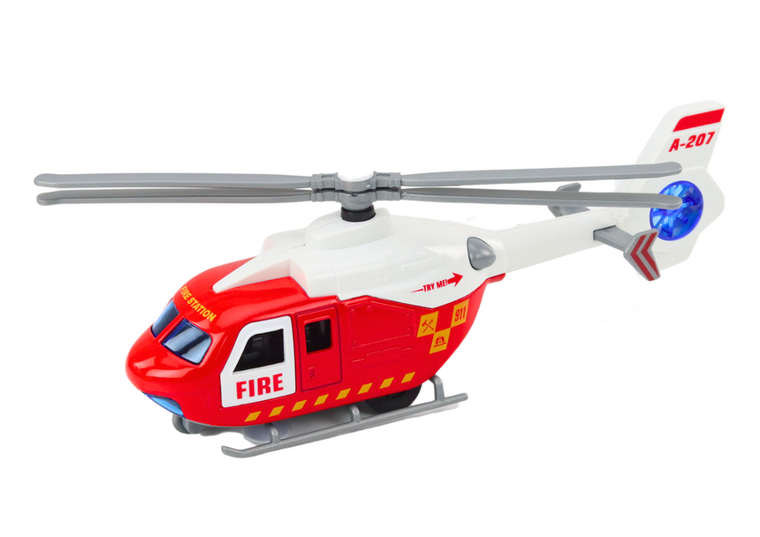 Lean Toys, helikopter ratunkowy, pojazd metalowy z napędem, 1 szt.