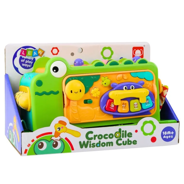 Lean Toys, interaktywna kostka edukacyjna, krokodyl