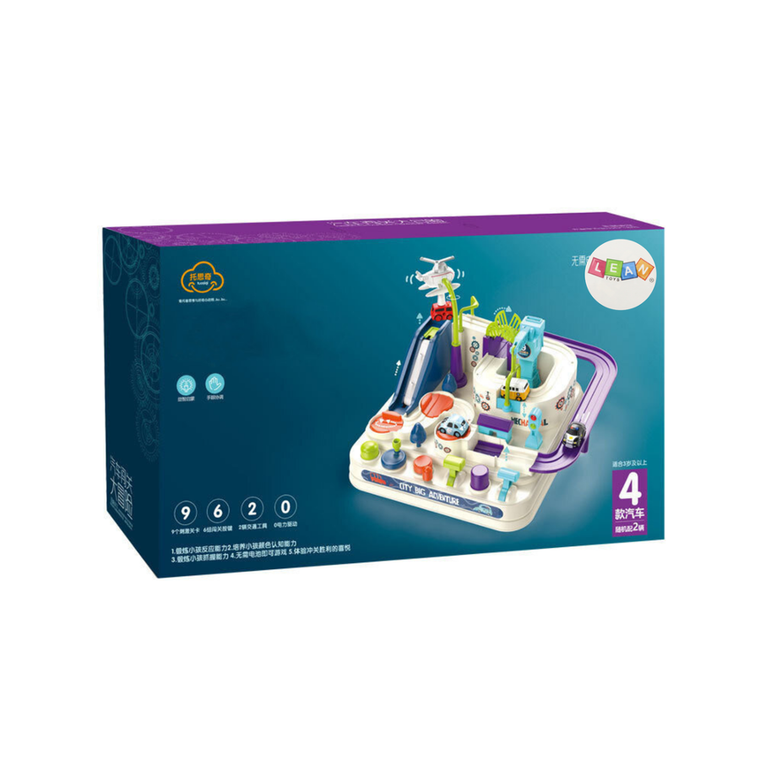 Lean Toys, interaktywny parking z torem przeszkód, zestaw z autkami