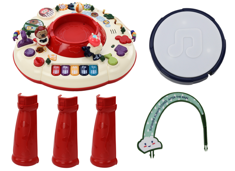 Lean Toys, interaktywny stolik edukacyjny, czerwony