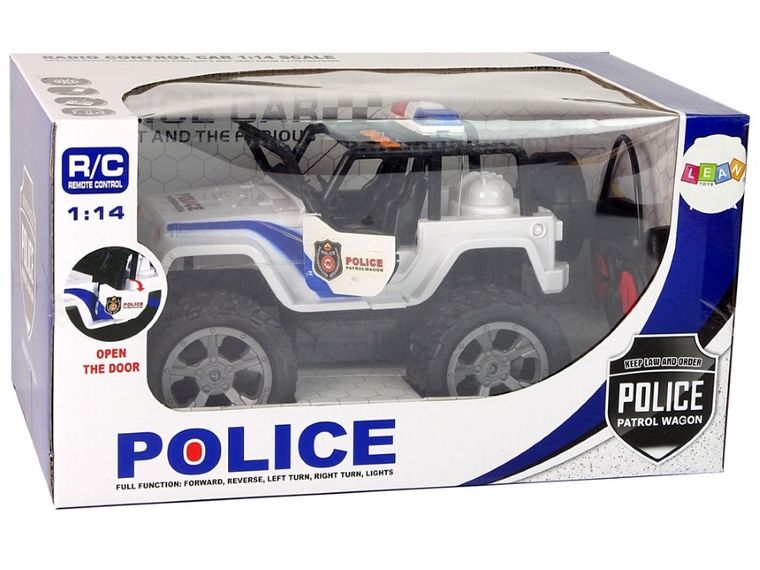 Lean Toys, Jeep policyjny, pojazd zdalnie sterowany, 1:14