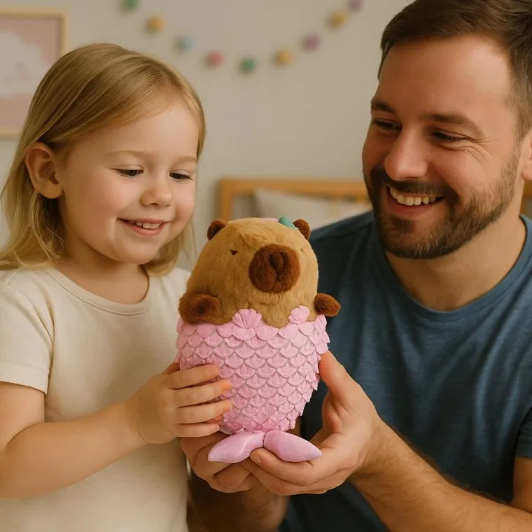 Lean Toys, kapibara syrenka, maskotka, różowa, 28 cm