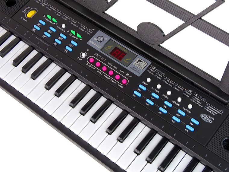 Lean Toys, keyboard MQ-6112 M+ mikrofon i uchwyt na nuty