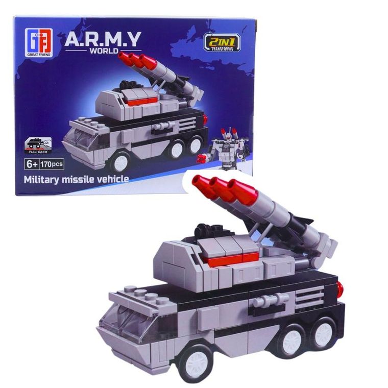 Lean Toys, klocki konstrukcyjne, Armia Wojsko Militarne Środki Transportu Robot, 2w1