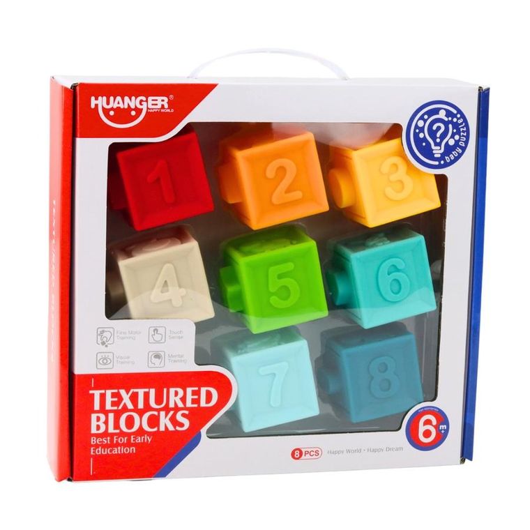 Lean Toys, klocki sensoryczne dla malucha, 8el