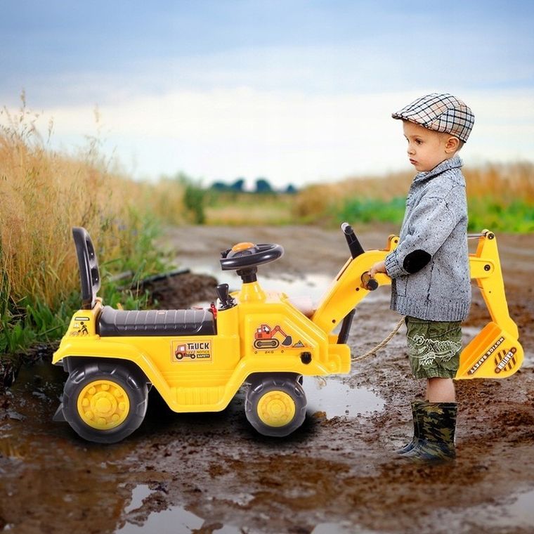 Lean Toys, koparka, jeździk, ruchome ramię