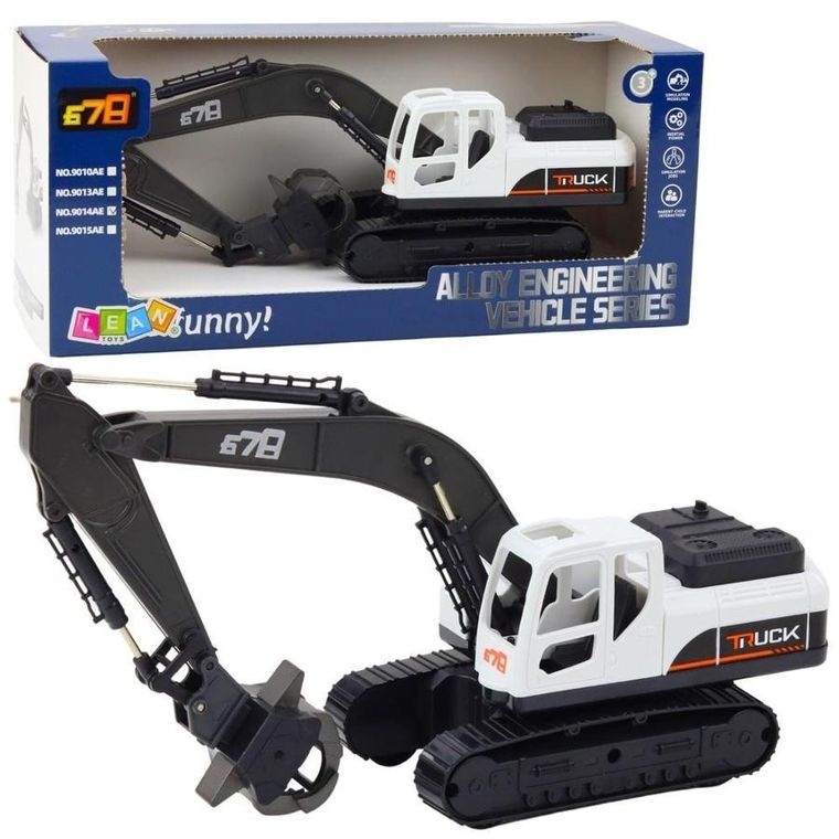 Lean Toys, koparka z chwytakiem i ruchomą łyżką