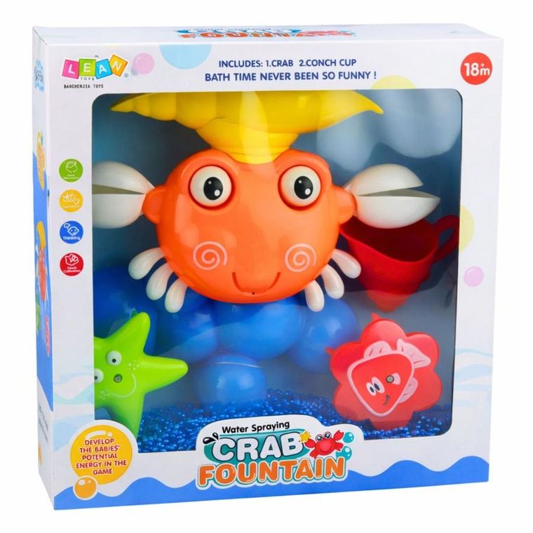 Lean Toys, krab, fontanna, zabawka do kąpieli