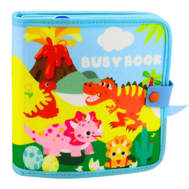 Lean Toys, książeczka sensoryczna 3D, filcowa, dinozaury