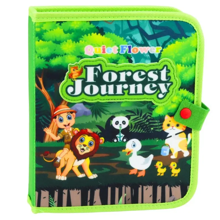 Lean Toys, książeczka sensoryczna 3D, filcowa, dzikie zwierzęta