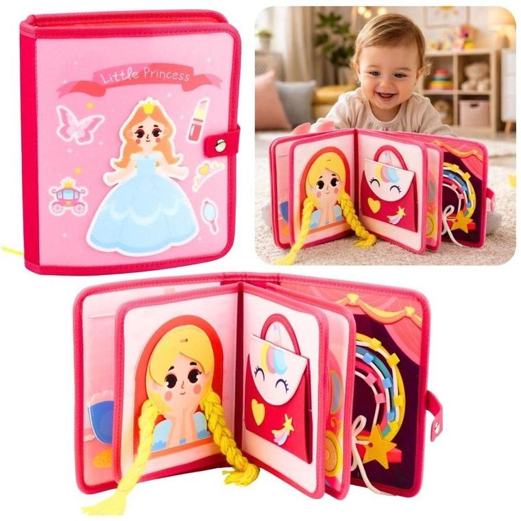 Lean Toys, książeczka sensoryczna 3D, filcowa, księżniczki