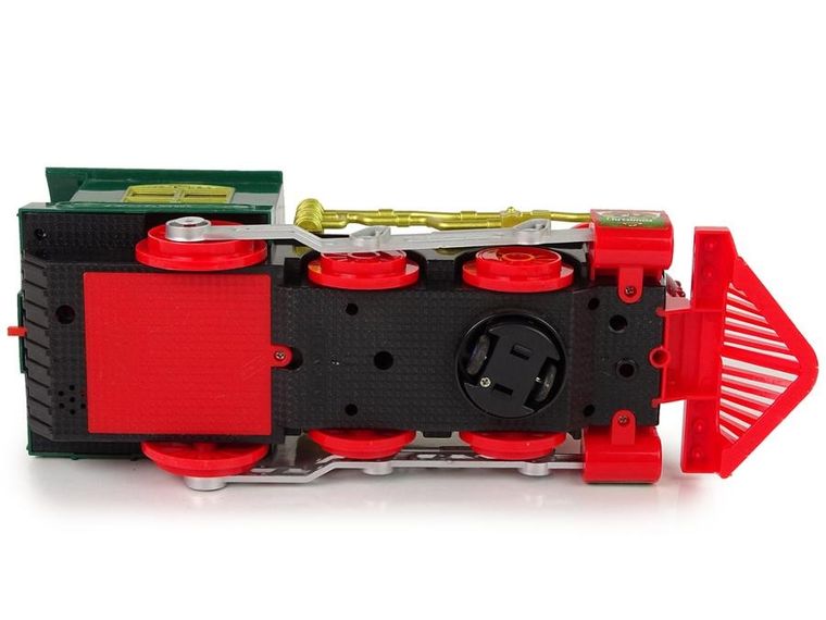 Lean Toys, lokomotywa świąteczna, pojazd interkatywny, zielona