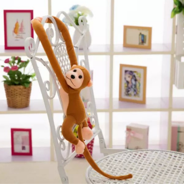 Lean Toys, małpka, maskotka interaktywna, ciemno brązowa, 80 cm