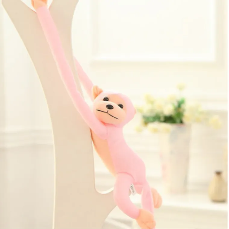 Lean Toys, małpka, maskotka interaktywna, różowa, 60 cm