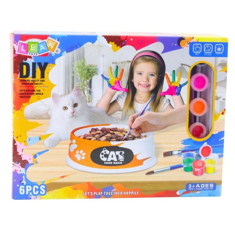 Lean Toys, miska dla kota do malowania, zestaw kreatywny