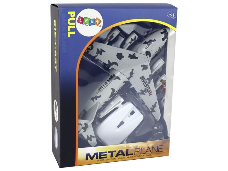 Lean Toys, Moro United, samolot wojskowy, figurka, szary