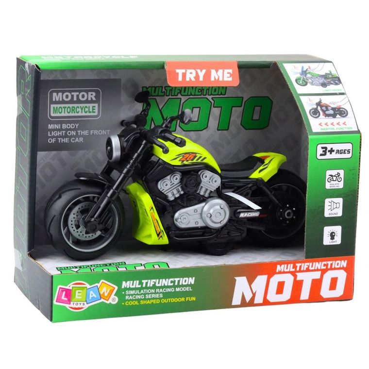 Lean Toys, motocykl na baterie, zielony