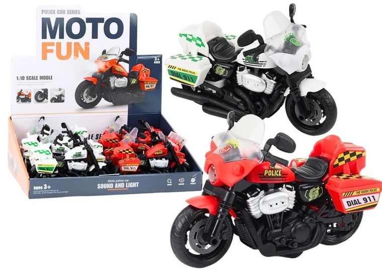 Lean Toys, motocykl policyjny, pojazd interaktywny, 1 szt.