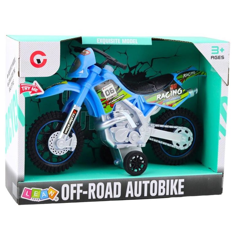 Lean Toys, motor crossowy off-road, niebieski