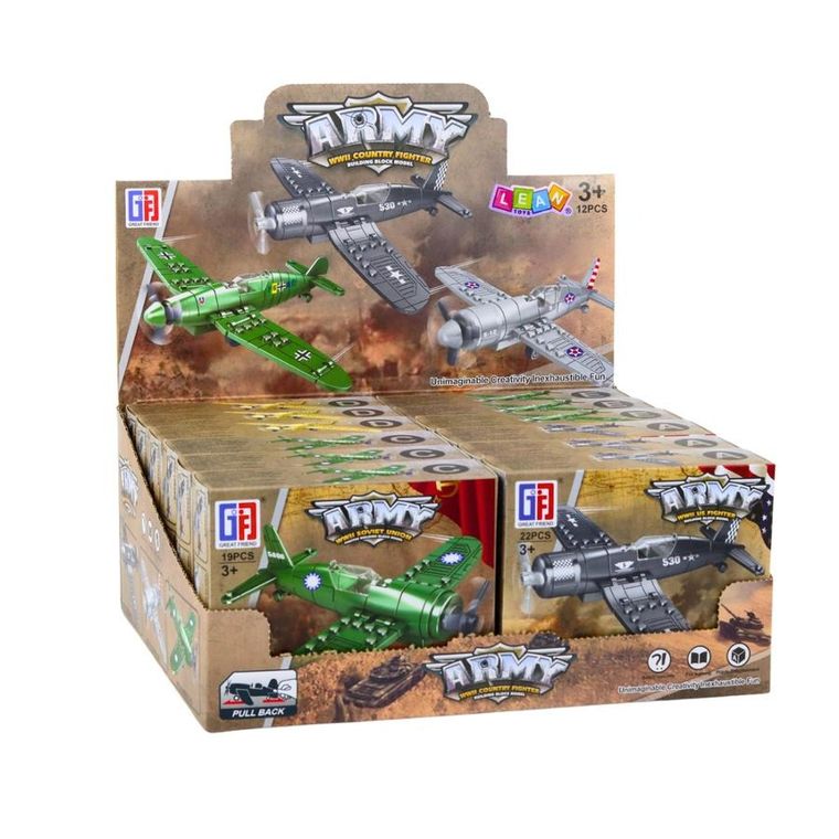 Lean Toys, myśliwiec, samolot wojskowy, klocki konstrukcyjne, 1 szt.