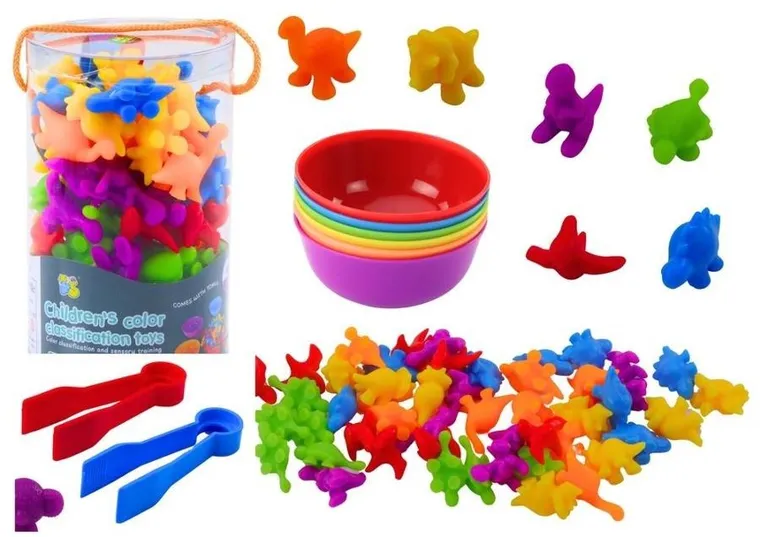 Lean Toys, nauka kolorów i liczenia, zestaw edukacyjny, sorter, 48 elementów