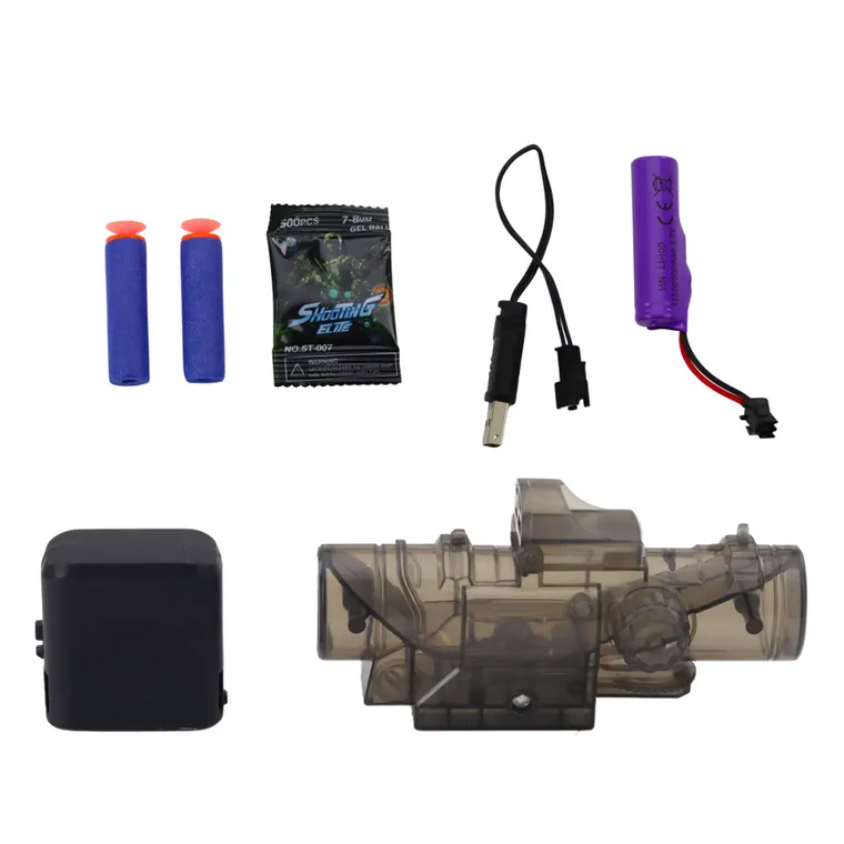 Lean Toys, pistolet elektryczny na kulki wodne i strzałki, czerwony