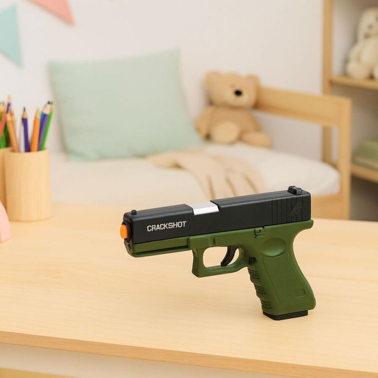 Lean Toys, pistolet na piankowe naboje, łuski