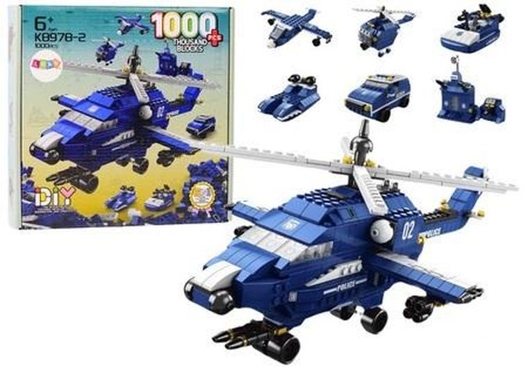 Lean Toys, Policja, klocki 6w1, 1000 elementów
