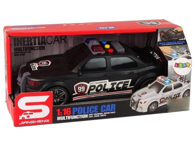 Lean Toys, policja, pojazd sportowy, 1:16, czarny
