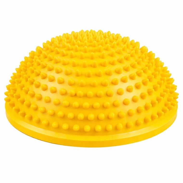 Lean Toys, półkula sensoryczna do masażu i ćwiczeń równowagi, żółta, 16 cm