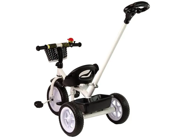 Lean Toys, rowerek trójkołowy z koszykiem, eva, czarny, PRO100