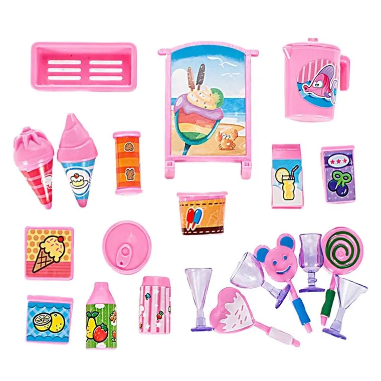 Lean Toys, rozkładany kamper lodziarnia z akcesoriami dla lalek