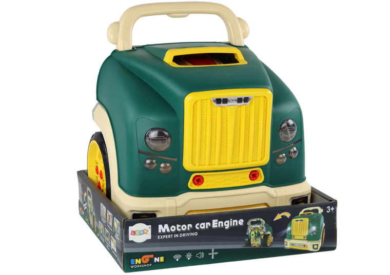 Lean Toys, silnik ciężarówki do rozkręcania, zielony