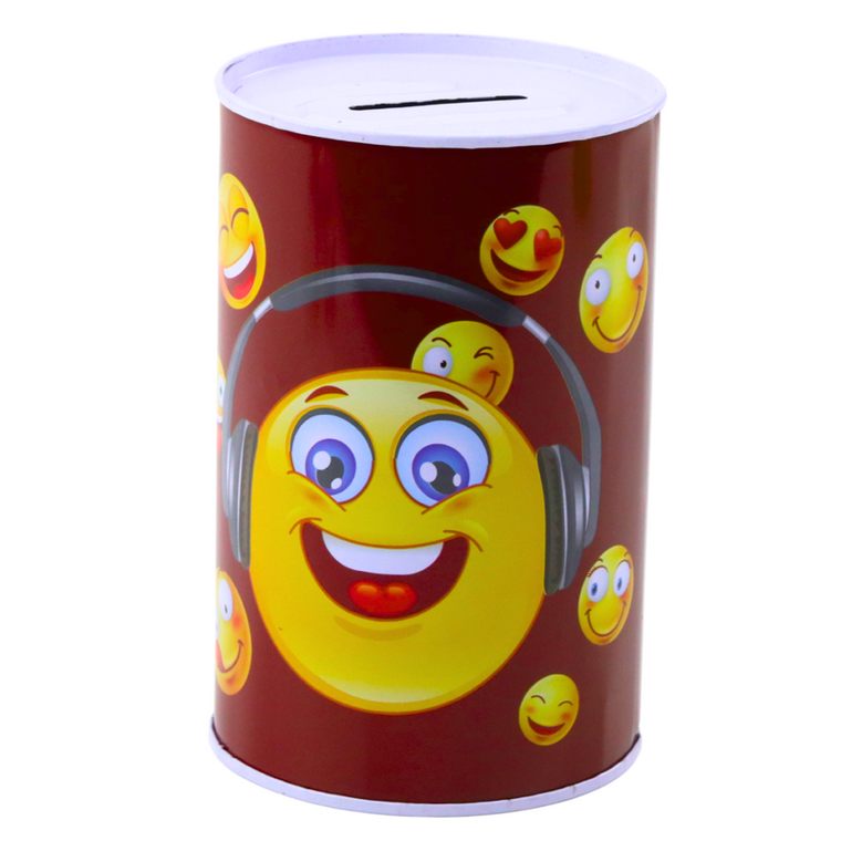 Lean Toys, skarbonka metalowa, emotki, 13-8 cm, 1 szt.