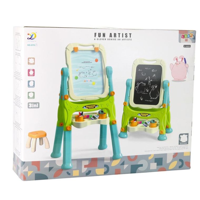 Lean Toys, tablica edukacyjna 3w1, dwustronna, zielona