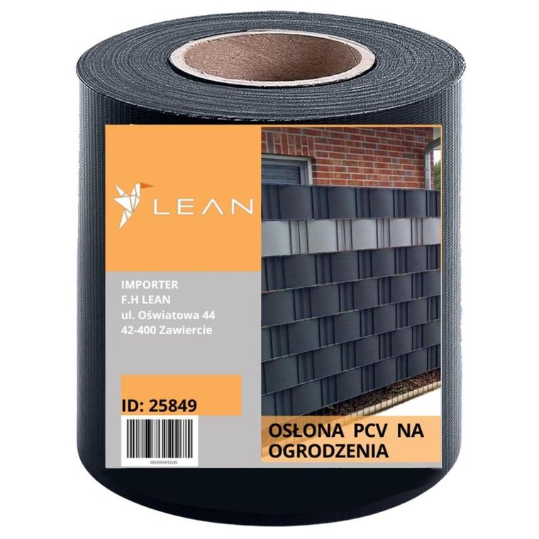 Lean Toys, taśma ogrodzeniowa ochrona UV, 20 klipsów, szara, 450 g/m², 19-35m