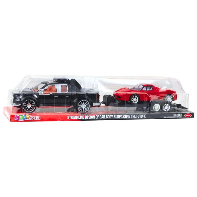 Lean Toys, terenówka z lawetą i wyścigówką