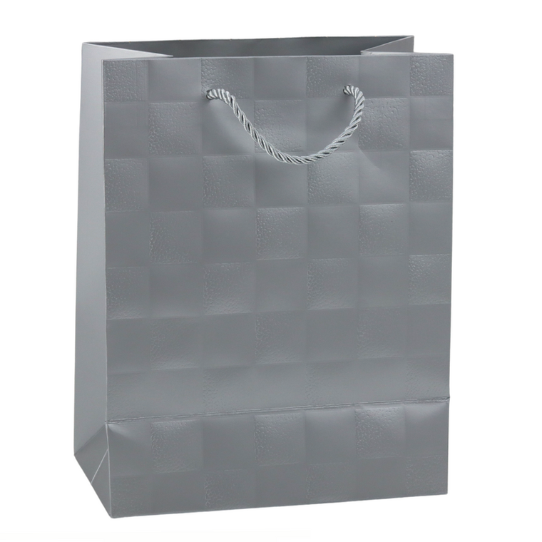 Lean Toys, torba prezentowa elegancka tłoczone kwadraty, 23-18-10,5 cm, 1 szt.