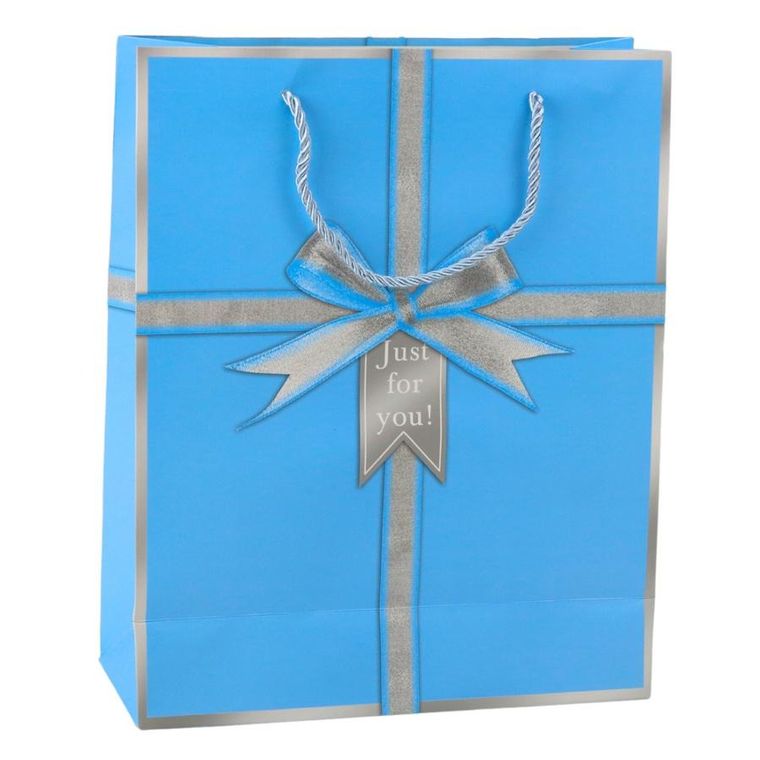 Lean Toys, torba prezentowa kokarda just for you, 32-26-12 cm, 1 szt.
